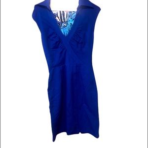 Blue form fitting dress (no belt)